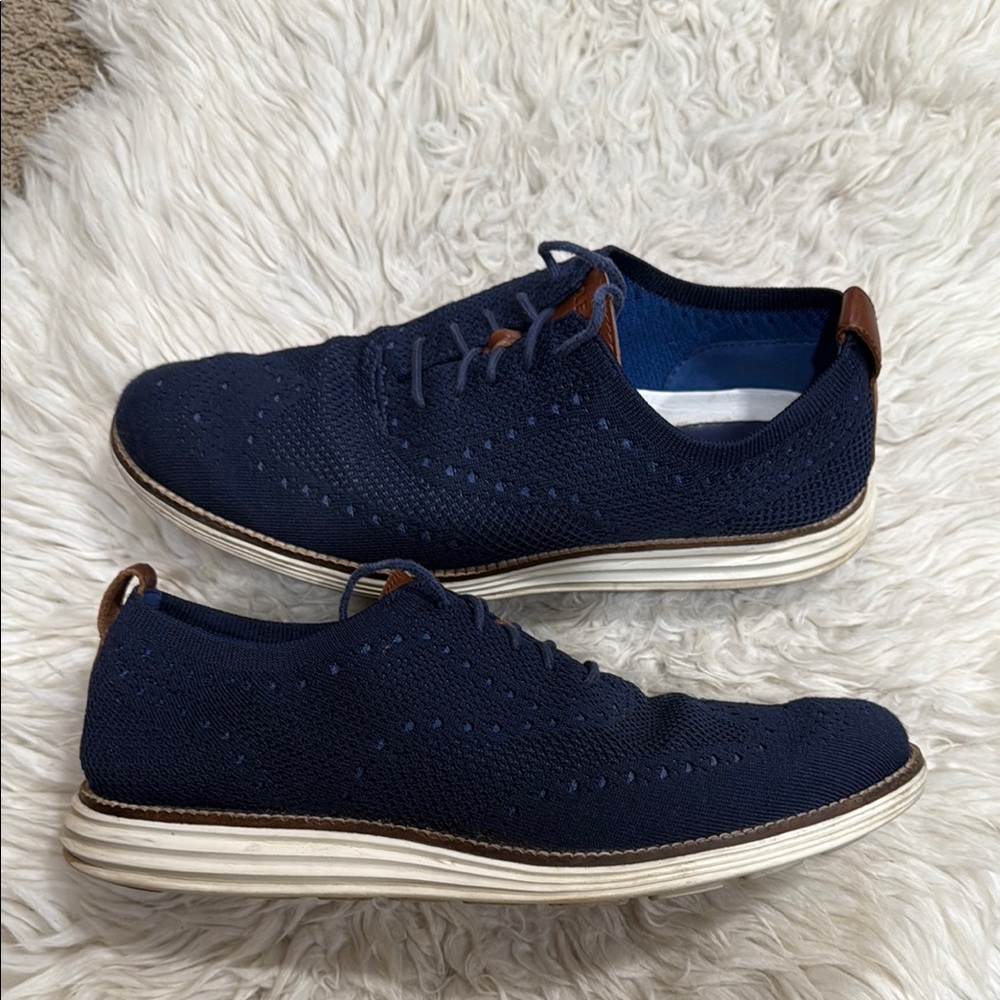 Cole Haan Mens Navy Blue 2.Zerogrand Stitchlite‎ Lace Up
Oxford Shoes Size 10